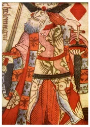Rey de Diamantes de un mazo francés de cartas, c1500