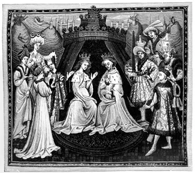 Rey, reina y corte, c1450