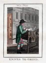 Afiladores de cuchillos, Whitehall, Londres, 1805