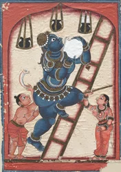 Krishna robando cuajada, finales de 1700s