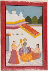 Krishna bajo un dosel, c. 1680