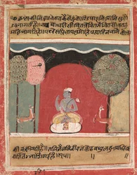 El Insomnio de Krishna, Página de un Rasikapriya, 1634
