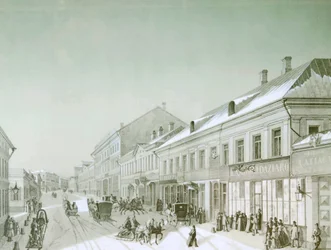 Kuznetsky Most, Moscú, Rusia, 1840s