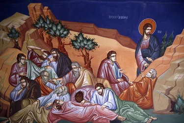 Monasterio de Kykkos, Chipre. Jesús con sus discípulos en Getsemaní, 20150510, Pedoulas, Chipre