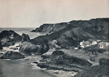 Kynance Cove - La cala y el pueblo, 1895