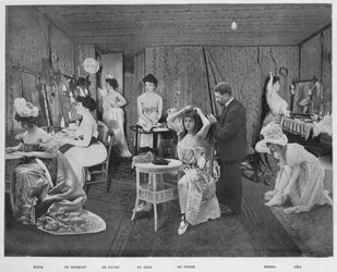 El vestuario en los camerinos, 1900