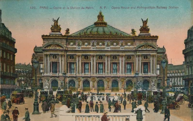 LOpéra y estación de metro, París, c1920
