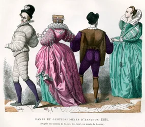 Damas y caballeros de alrededor de 1584, 1882-1884