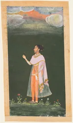 Dama sosteniendo una flor, c. 1670s-80s