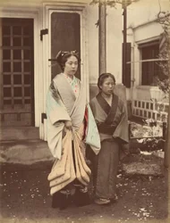 Dama y sirviente, 1870s