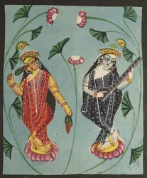 Lakshmi y Sarasvati, 1800s