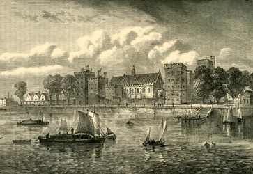 Palacio de Lambeth desde el río, 1709, c1878
