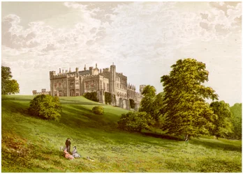 Castillo de Lambton, Condado de Durham, hogar del Conde de Durham, c1880