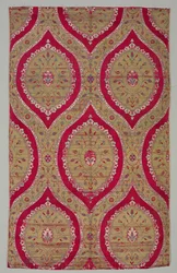 Lampas con medallones florales en celosía ojival, 1550-1575