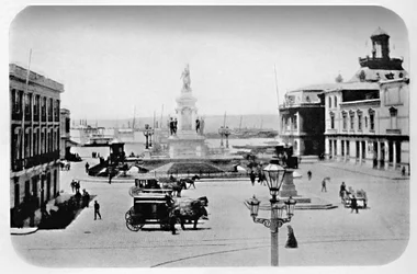 Muelle de desembarque en Valparaíso, 1911