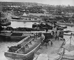 Playa de desembarco en Sedd el Bahr, cuando las tropas británicas llegaron a la península