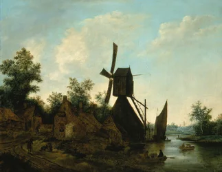 Paisaje con Molino de Viento, siglo XVII