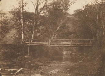 Paisaje con árboles y puente, c. 1850