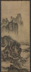 Paisaje con un templo distante, principios de 1500