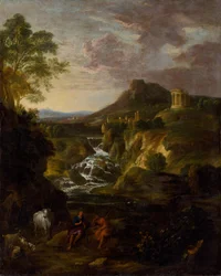 Paisaje con las cascadas de Tívoli