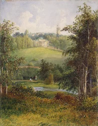 Paisaje con la Casa Solariega en la Finca de Gostilitsy cerca de San Petersburgo, 1820s
