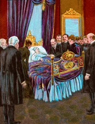 Últimos momentos de la Reina Victoria - Escena en Osborne House, 1901 c1902
