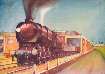 Última locomotora de austeridad, S.R., en los muelles de Southampton, 1940