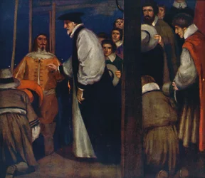 Laud entrando en la barcaza en Lambeth para ir a la Torre, 1912