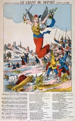 Le Chant du Depart, hoja de canción, guerra franco-prusiana, 1870-1871