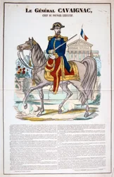 El General Cavaignac 28 de junio de 1848, Francia. Litografía en color. Colección privada