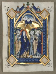 Hoja extraída de un salterio: La Ascensión, c. 1260