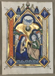 Hoja extraída de un salterio: El Pentecostés, c. 1260