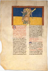 Hoja de un Manuscrito Beatus: el Séptimo Ángel Proclama el Reino del Señor, ca. 1180