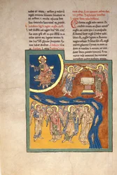 Hoja de un Manuscrito Beatus: el Sexto Ángel Entrega a los Cuatro Ángeles