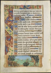 Hoja de un Libro de Horas: Caza de jabalíes por monos, c. 1500-1510