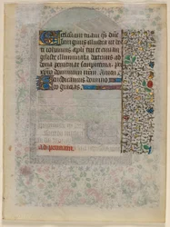 Hoja de un Libro de Horas: Texto verso, c. 1430