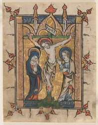 Hoja de un salterio: La Crucifixión, c. 1300-1330