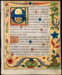 Hoja de un Salterio y Libro de Oraciones, c. 1524