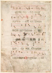 Hoja de un antifonario: Música verso, principios de 1300