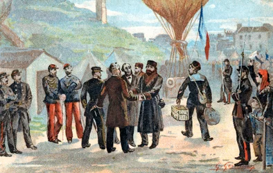 Leon Gambetta, político francés a punto de escapar del París sitiado, Guerra Franco-Prusiana