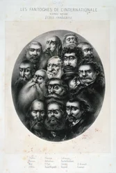 Les Fantoches de LInternationale, caricatura sobre los comunistas. Francia siglo XIX