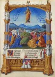 Las Muy Ricas Horas del Duque de Berry, Folio 184r - La Ascensión