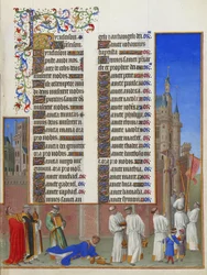 Las muy ricas horas del duque de Berry, Folio 72r - La procesión de San Gregorio