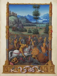 Las muy ricas horas del duque de Berry, Folio 95r - La victoria de David
