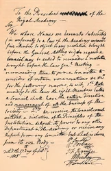 Carta a Benjamin West, Presidente de la Real Academia, 1803 1904