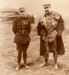 Teniente Georges Guynemer y Capitán Félix Brocard, pilotos de combate franceses