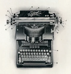 Máquina de escribir Light Running Yost, 1916