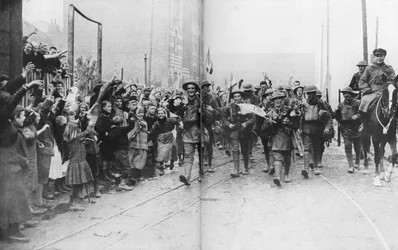 Liberación de Lille por los británicos, Francia, 17 de octubre de 1918