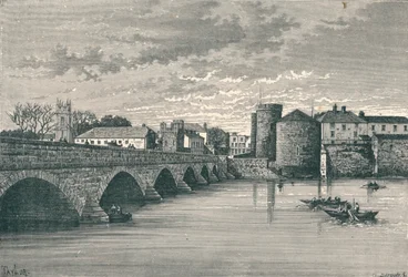 Limerick - Puente Thomond y Castillo de King John, 1896
