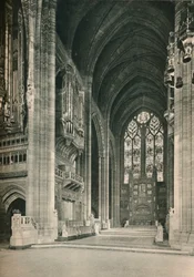 Catedral de Liverpool: El Coro, Mirando al Este. Arquitecto, Sir G. Gilbert Scott, R.A., 1924